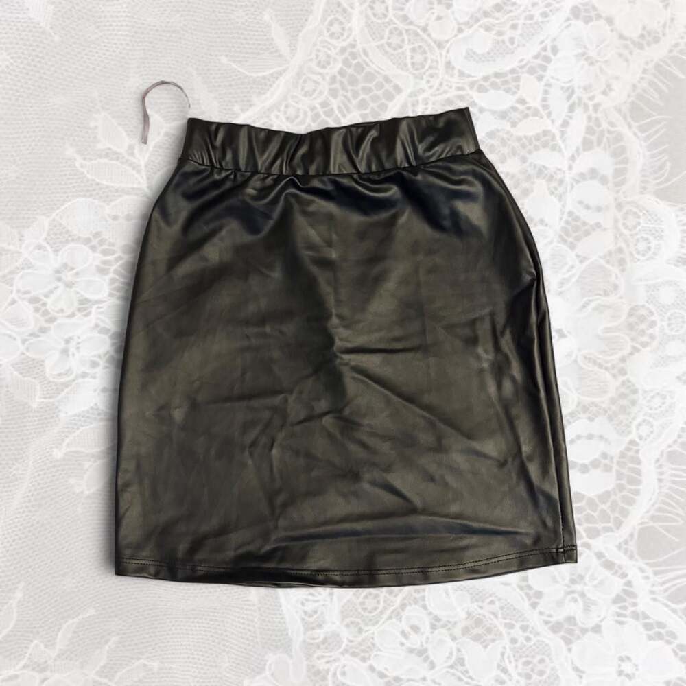 Wild Fable Faux Leather Mini Skirt Black Size S M